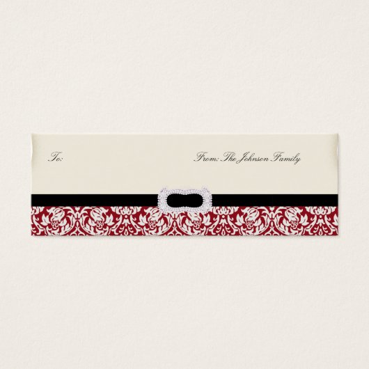 100 Damaskクリスマスフォトギフトパーソナライズされたラベル (正面)