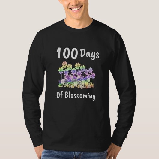 100 Day Of Blossoming Book Flower Plant 100th Day Tシャツ (正面)