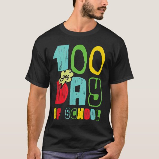 100 Day of School for Kids Child Yes Tシャツ (正面)