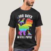 100 Days And Still Poppin  Rex 100 Days Of School Tシャツ (正面)