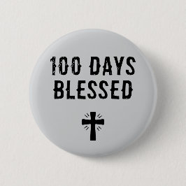 100 Days Blessed - 100th Day of School Christian 缶バッジ