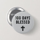100 Days Blessed - 100th Day of School Christian 缶バッジ (正面&裏面)