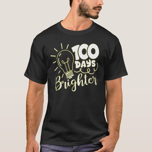 100 Days Brighter 100th Day Of Kindergarten School Tシャツ (正面)