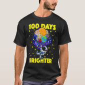 100 Days Brighter 100th Day Of School Astronaut Ou Tシャツ (正面)