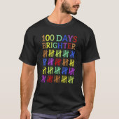 100 Days Brighter 100th Day of School or Kindergar Tシャツ (正面)
