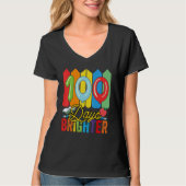 100 Days Brighter For Teachers And Kids Students Tシャツ (正面)