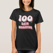 100 Days Brighter  for Teachers Kids Boys Retro Vi Tシャツ (正面)