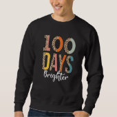 100 Days Brighter for Teachers Kids Leopard スウェットシャツ (正面)