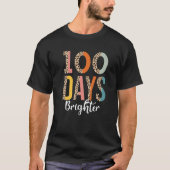 100 Days Brighter   for Teachers Kids Leopard Tシャツ (正面)
