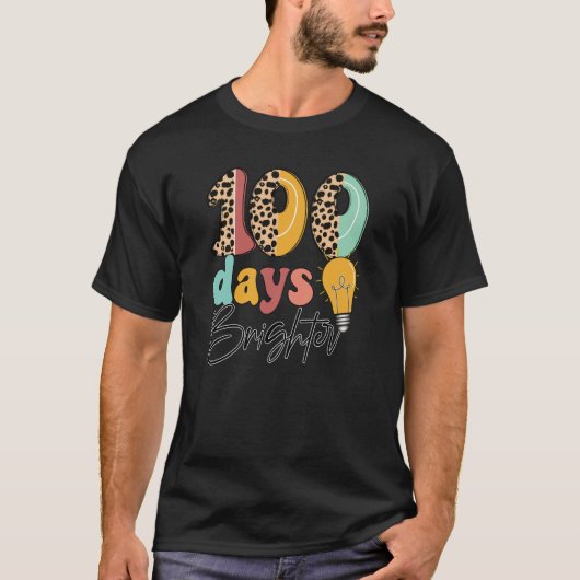 100 Days Brighter Fun Leopard Balloons Tシャツ (正面)