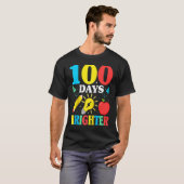 100 Days Brighter Happy 100 Days Of School Teacher Tシャツ (正面フル)