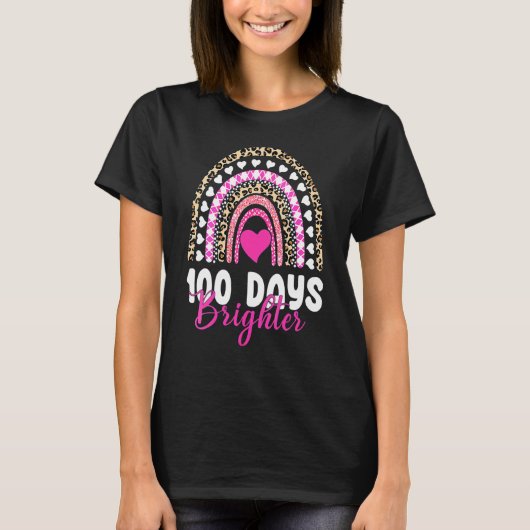 100 Days Brighter Happy 100th Day Of School Rainbo Tシャツ (正面)