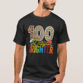100 Days Brighter Leopard For Teachers And Kids St Tシャツ (正面)