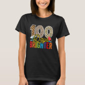 100 Days Brighter Leopard For Teachers And Kids St Tシャツ (正面)