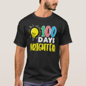 100 Days Brighter Light Bulb 100th Day School Smar Tシャツ (正面)