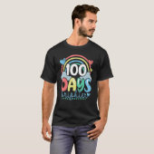 100 Days Brighter Rainbow Teacher Student 100th Da Tシャツ (正面フル)