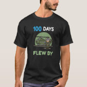 100 Days Flew By 100 Days Of School  helicopter  4 Tシャツ (正面)