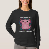 100 Days is ALOTL Coding Axolotl Programmer Teache Tシャツ (正面)