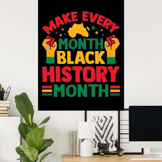 100 Days Learning Black History 2026 Poster ポスター (ホームオフィス)