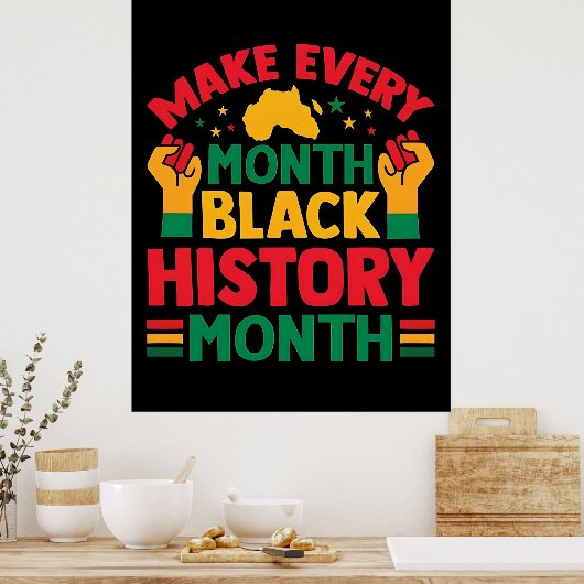 100 Days Learning Black History 2026 Poster  ポスター (キッチン)