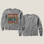 100 Days Learning Black History Afro Education Tee (デザイン 正面&背面)