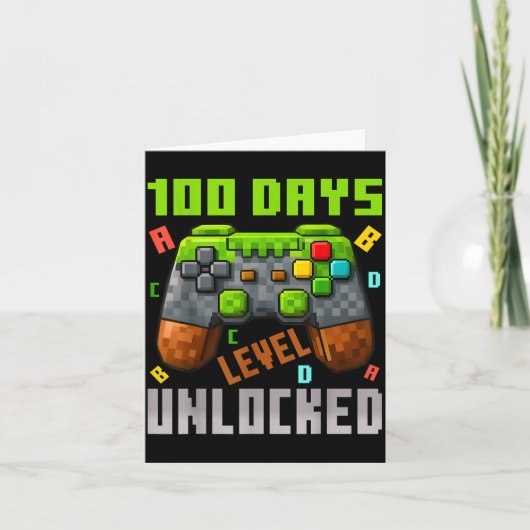 100 Days Level Unlocked Gaming 100 Days Of School  カード (正面)