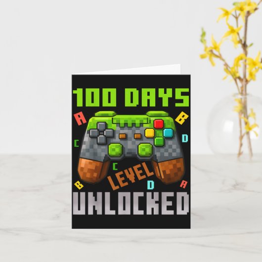 100 Days Level Unlocked Gaming 100 Days Of School  カード (黄色い花)