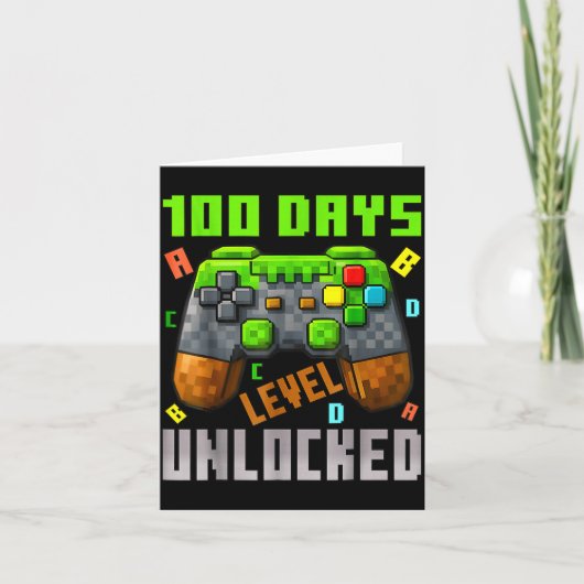 100 Days Level Unlocked Gaming 100 Days Of School  カード (正面)
