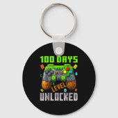 100 Days Level Unlocked Gaming 100 Days Of School  キーホルダー (正面)