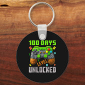 100 Days Level Unlocked Gaming 100 Days Of School  キーホルダー (正面)