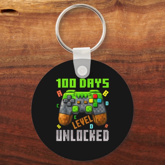 100 Days Level Unlocked Gaming 100 Days Of School  キーホルダー (正面)