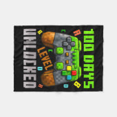 100 Days Level Unlocked Gaming 100 Days Of School フリースブランケット (正面(横))