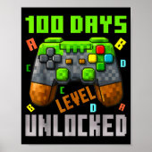 100 Days Level Unlocked Gaming 100 Days Of School  ポスター (正面)