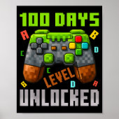 100 Days Level Unlocked Gaming 100 Days Of School  ポスター (正面)