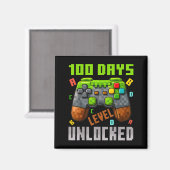 100 Days Level Unlocked Gaming 100 Days Of School  マグネット (正面/裏面)