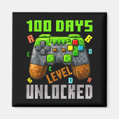 100 Days Level Unlocked Gaming 100 Days Of School  マグネット (正面)
