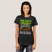 100 Days Level Unlocked Gaming 100 Days Of School  Tシャツ (正面フル)