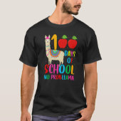100 Days Llama Alpaca Pun NoprobLlama 100th Day of Tシャツ (正面)