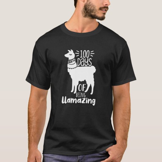 100 Days Llama Pun Meme Sarcastic 100th Day of Sch Tシャツ (正面)