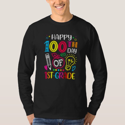 100 days of 1st Grade 100th day of School Teacher  Tシャツ (正面)