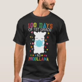 100 Days of 1st Grade No Probllama Llama Mask Quar Tシャツ (正面)