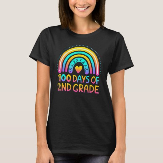 100 Days Of 2nd Grade 100th Day Of School Teacher Tシャツ (正面)