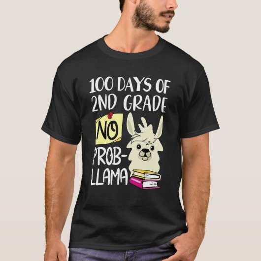 100 Days Of 2nd Grade No Prob Llama 100 Days Of Sc Tシャツ (正面)