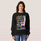 100 Days of 3rd Grade No Probllama 100th Day Girls スウェットシャツ (正面フル)