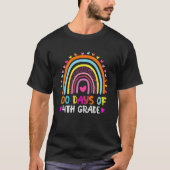 100 Days Of 4th Grade Leopard Rainbow 100th Day Of Tシャツ (正面)