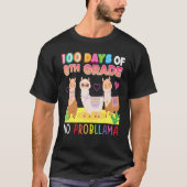 100 Days Of 8th Grade No Probllama 100th Day Schoo Tシャツ (正面)
