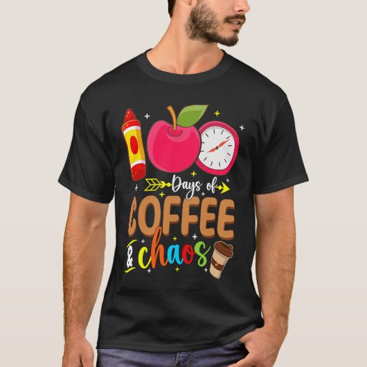 100 Days Of Coffe & Choos Lover 100 Day School Cof Tシャツ (正面)