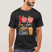 100 Days Of Coffee And Chaos 100th Day Of School F Tシャツ (正面)
