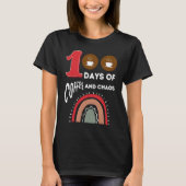100 Days of Coffee and Chaos 100th Day of School R Tシャツ (正面)