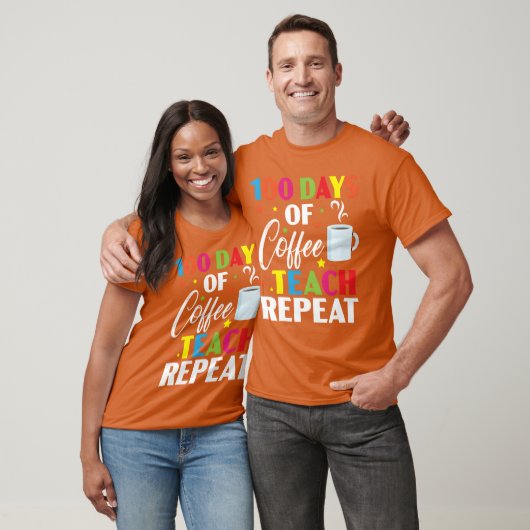 100 Days Of Coffeeeach Repeat 100 Days Of School f Tシャツ (ユニセックス)